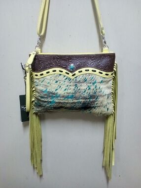 NWT Myra Bag Co Genuine Tooled Leather And Hide Purse